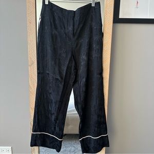 J. Crew Satin Jacquard Wide Leg Ankle Pants